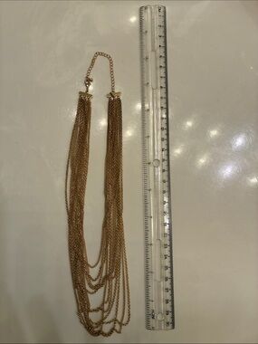 Multi-Strand Chain Statement Necklace (gold plated)